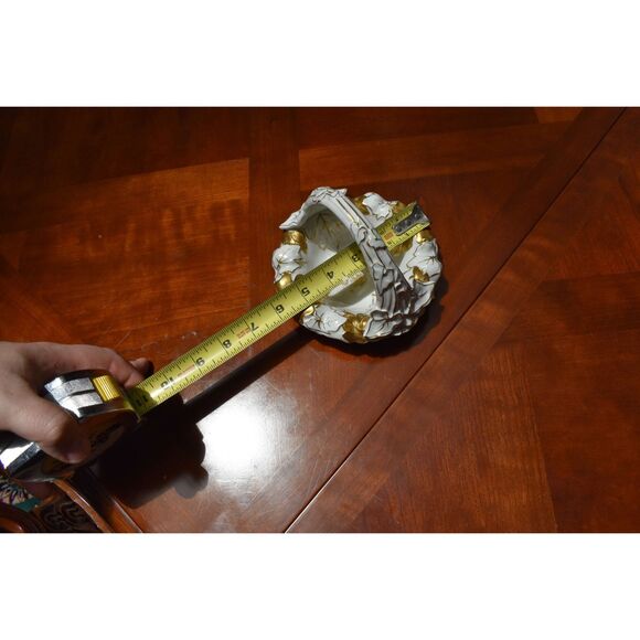 Von Schierholz German Porcelain Basket Gold Gilded Leaves Handmalerei Rose - Picture 5 of 6